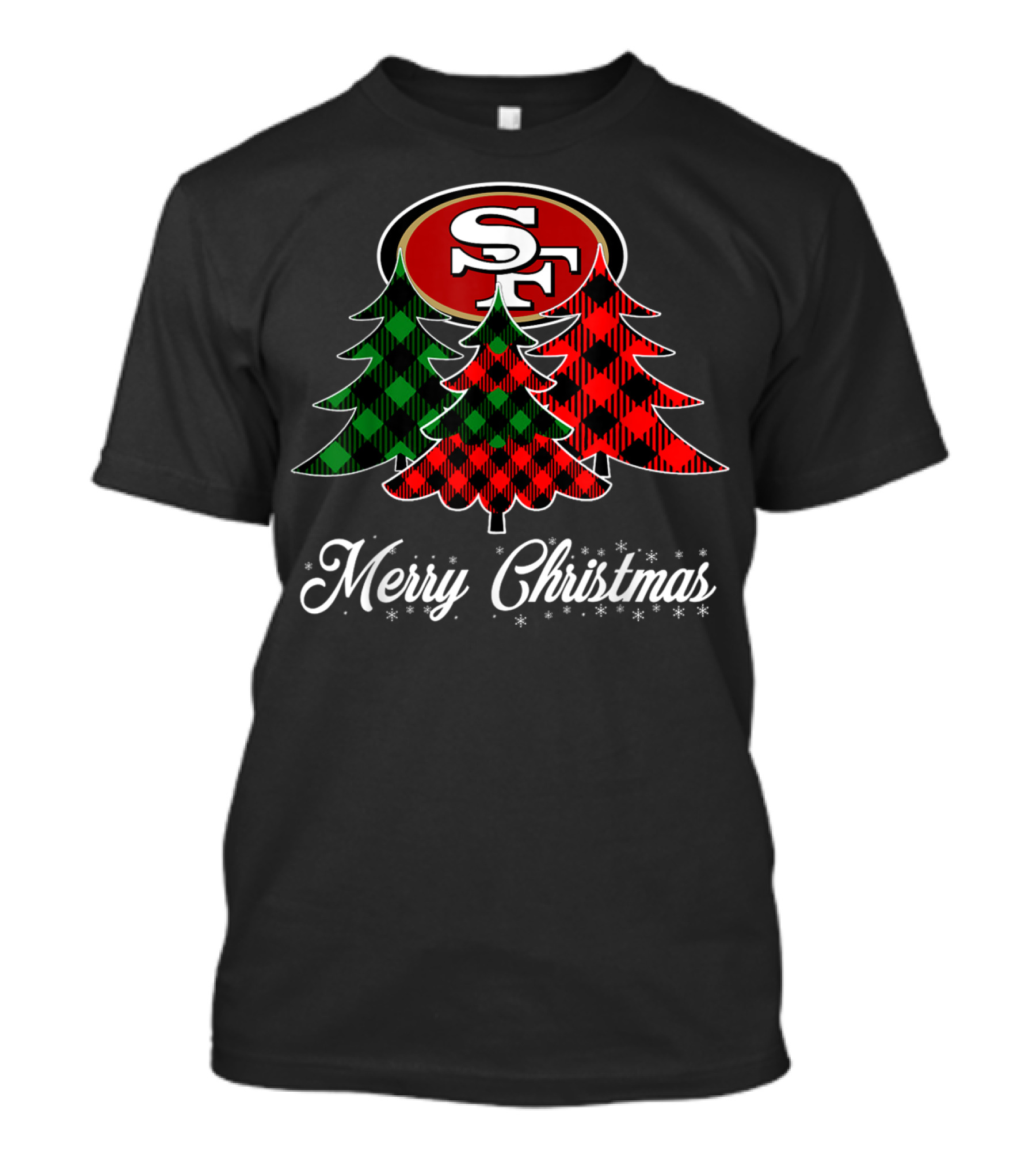 Merry Christmas Tree San Francisco 49ers Football Team T-Shirt