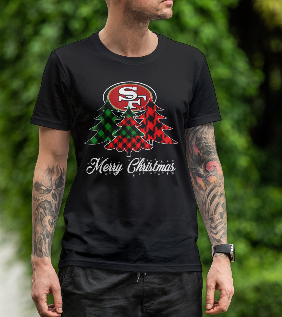 Merry Christmas Tree San Francisco 49ers Football Team T-Shirt