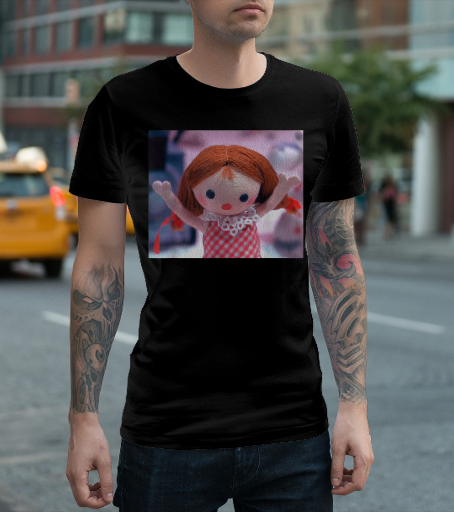 Cute Rag Doll with Red Hair and Island Vibes T-Shirt