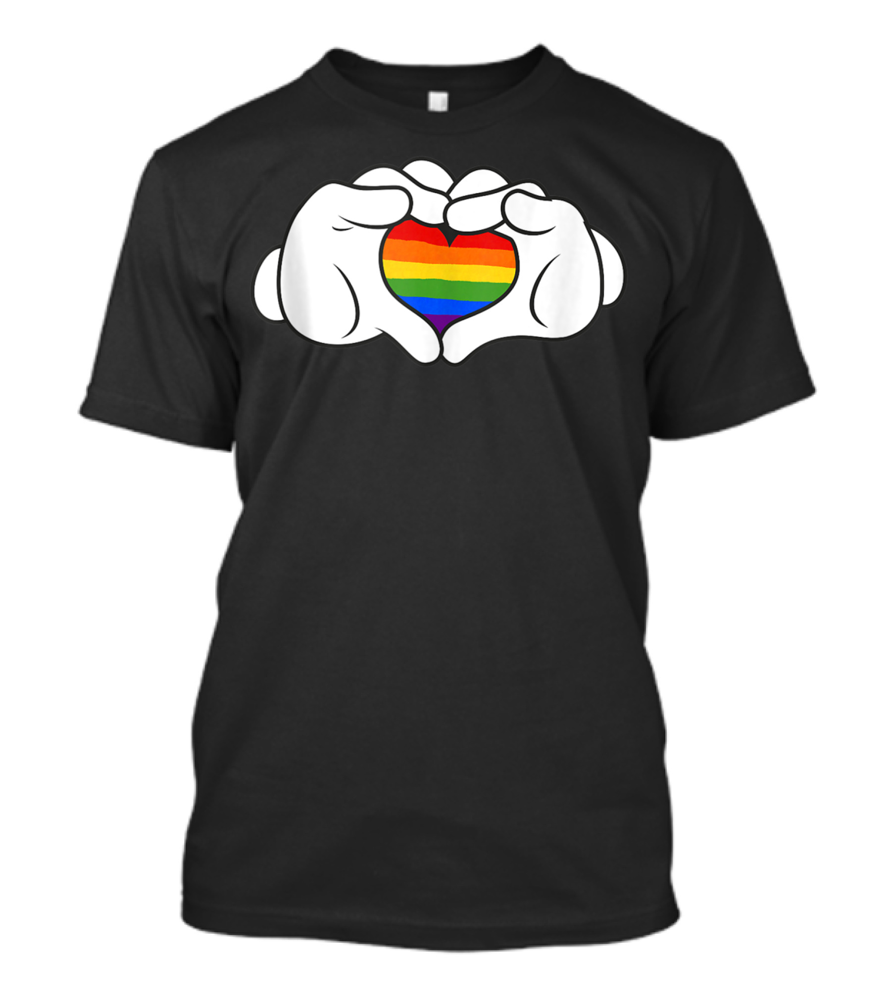 Mickey And Friends Rainbow Heart Gloves T-Shirt