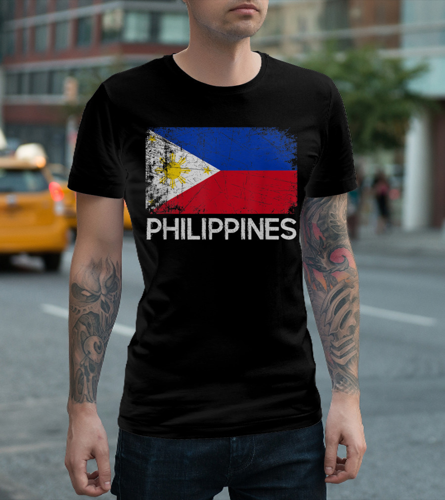Philippines Vintage Filipino Flag Design Made In Philippines T-Shirt