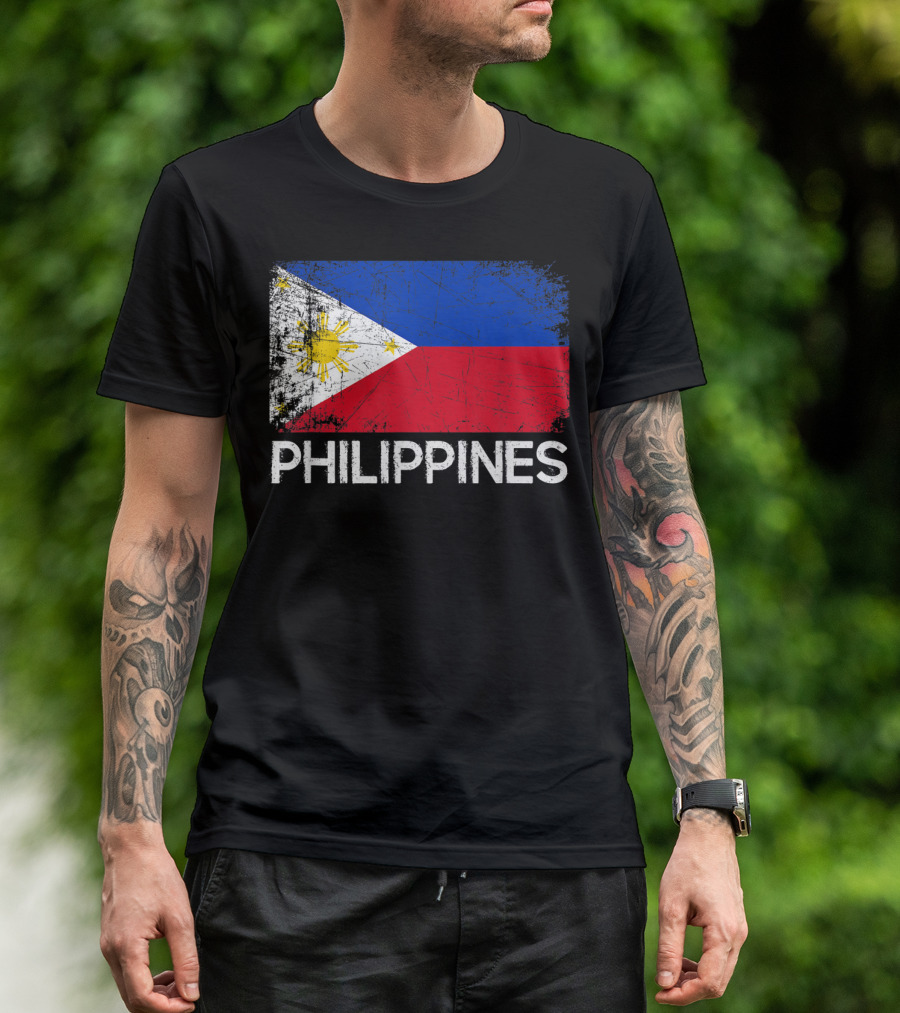 Philippines Vintage Filipino Flag Design Made In Philippines T-Shirt