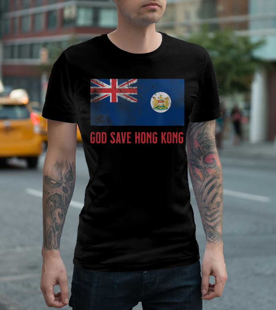 British Colonial HK Flag God Save Hong Kong T-Shirt