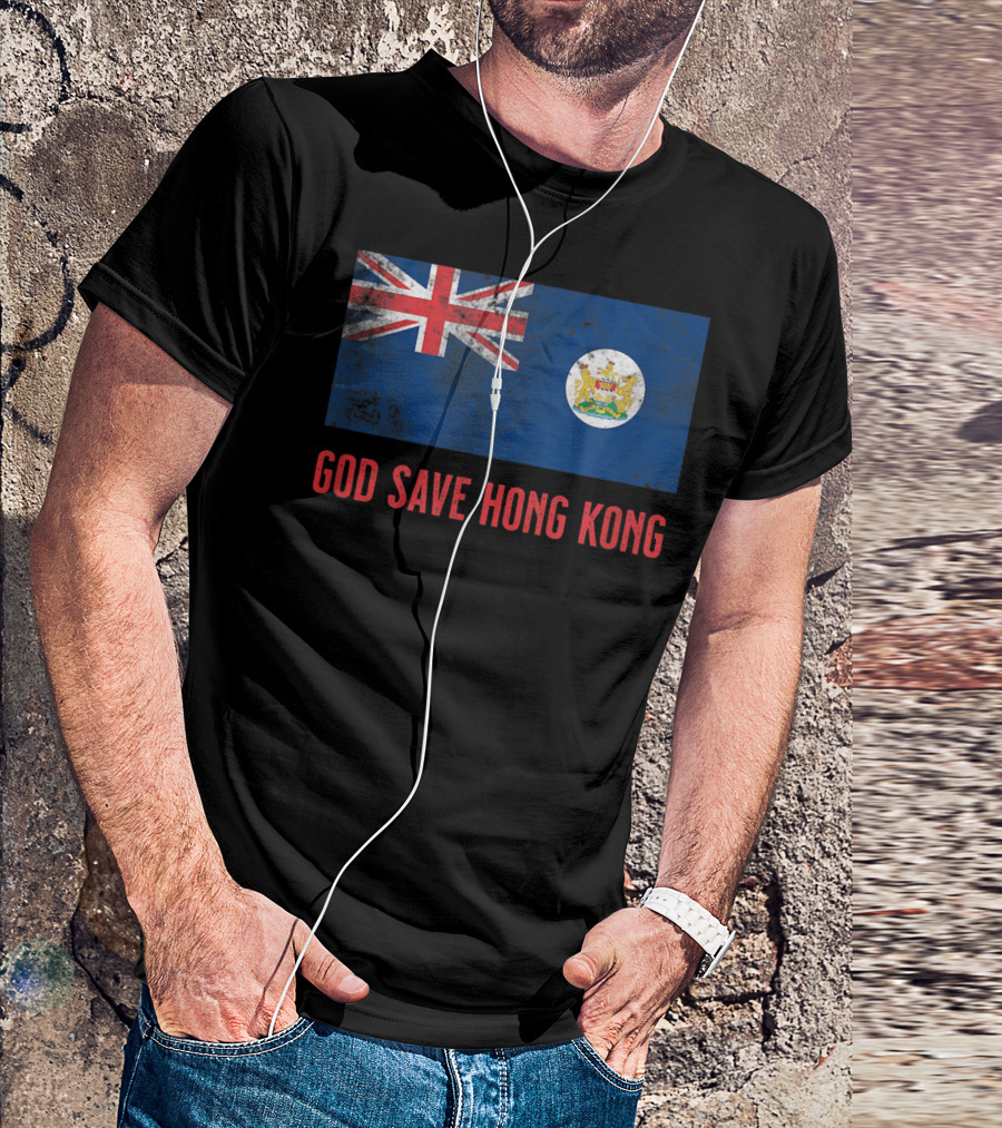 British Colonial HK Flag God Save Hong Kong T-Shirt