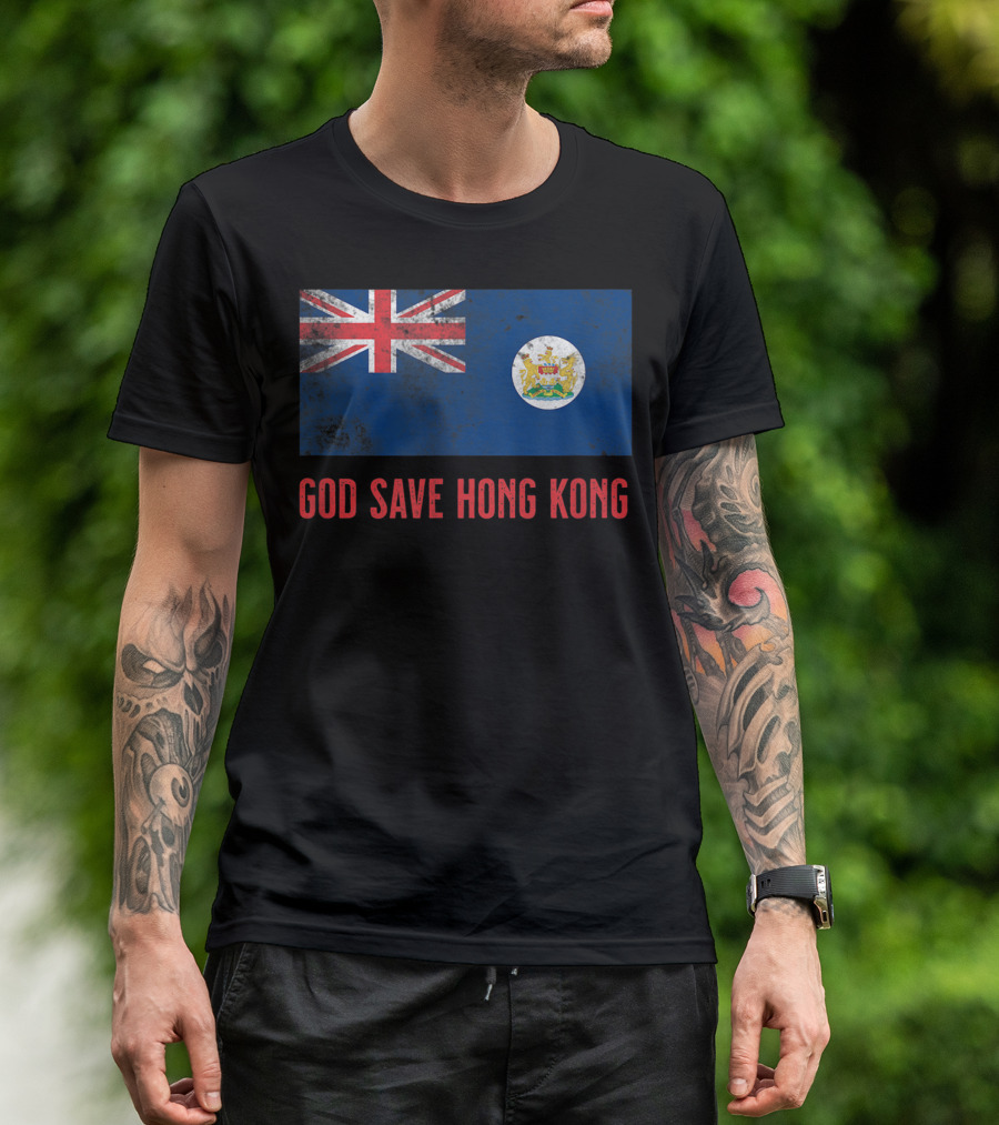 British Colonial HK Flag God Save Hong Kong T-Shirt