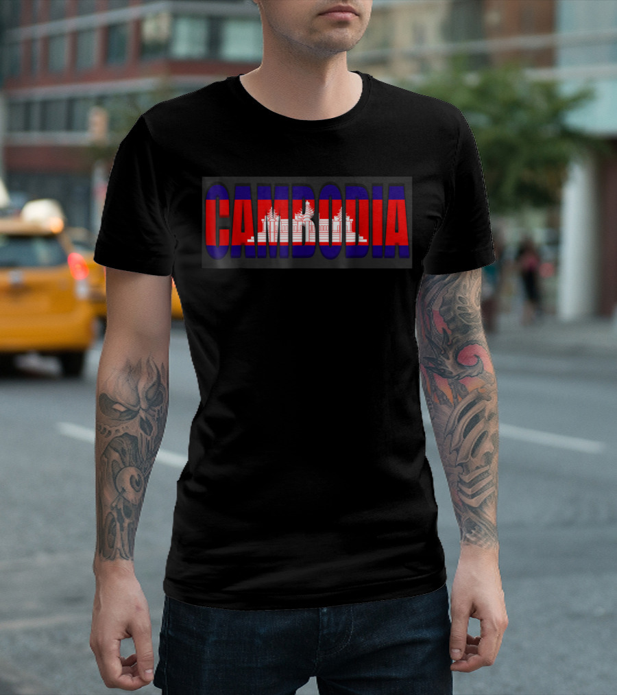 Cambodia Flag Angkor Wat Vacation Holiday T-Shirt