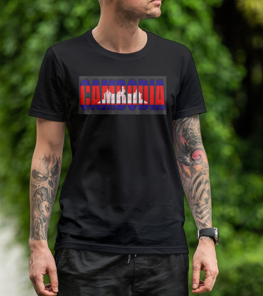 Cambodia Flag Angkor Wat Vacation Holiday T-Shirt