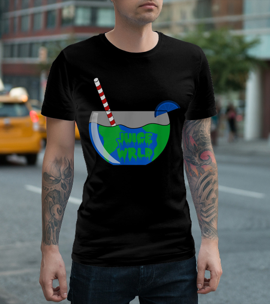 Juice Wrld Juice Earth Bowl With Lime And Straw T-Shirt