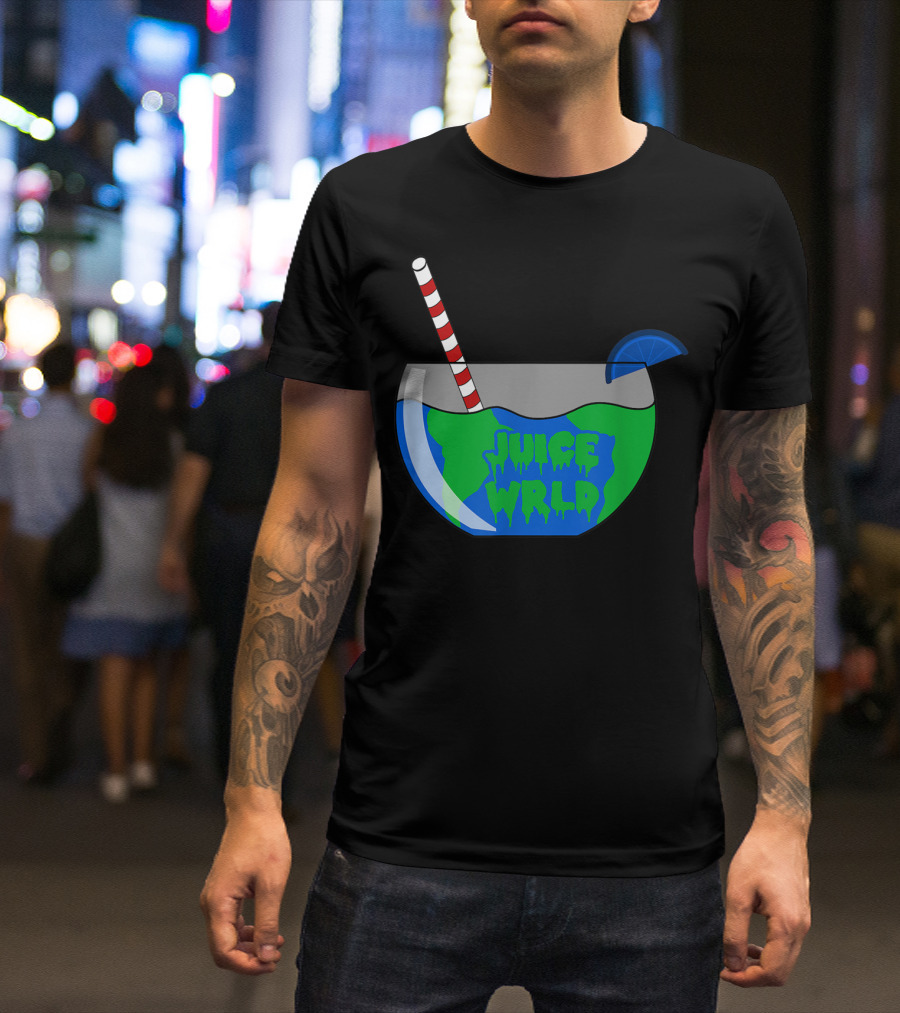 Juice Wrld Juice Earth Bowl With Lime And Straw T-Shirt