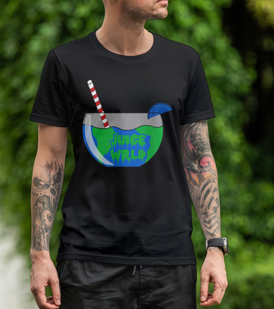 Juice Wrld Juice Earth Bowl With Lime And Straw T-Shirt