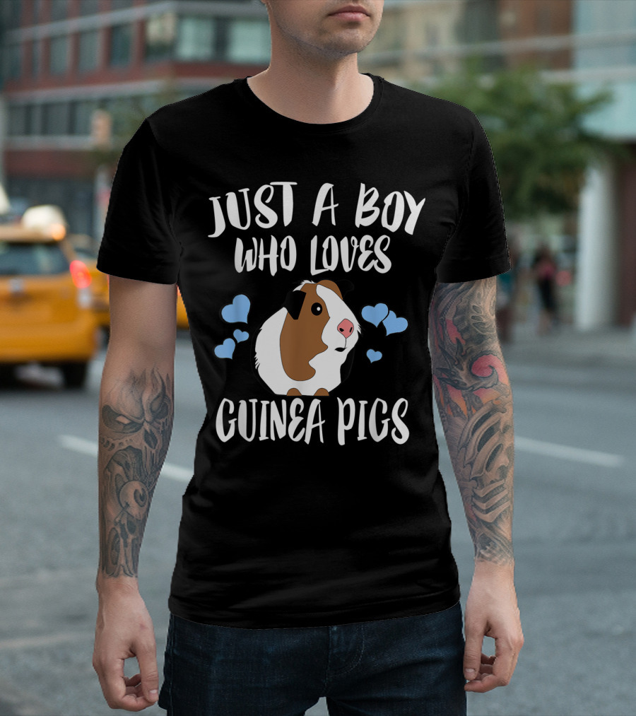 Just A Boy Who Loves Guinea Pigs With Heart Pet Lover T-Shirt