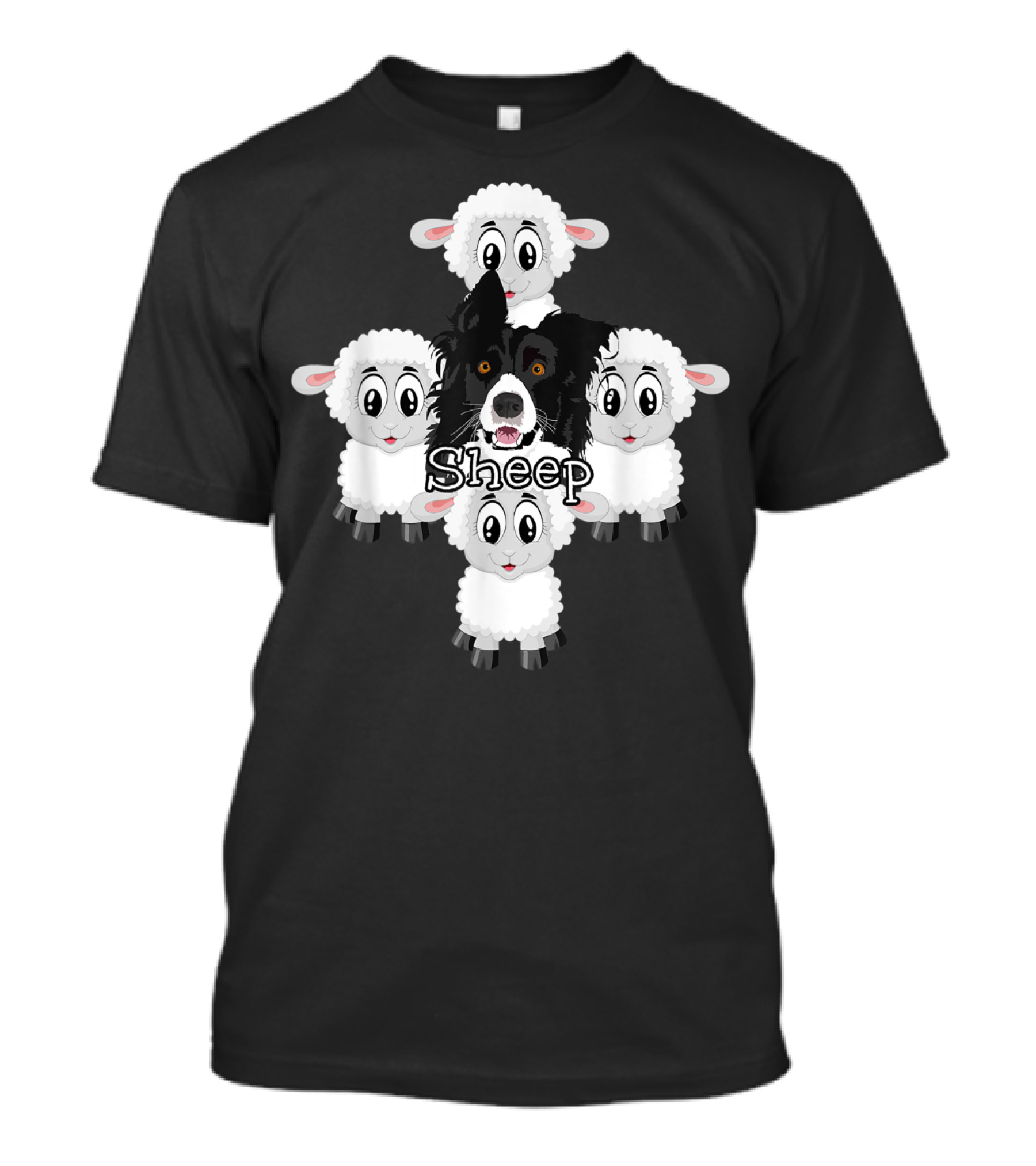Border Collie Herding Sheep Surrounded T-Shirt