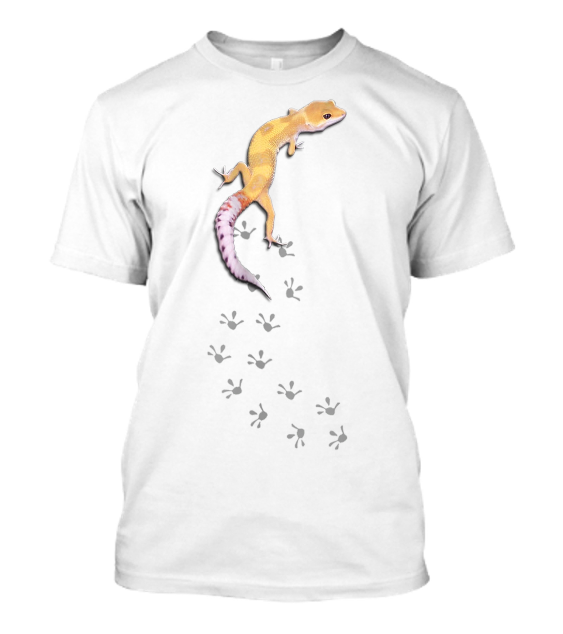 Cute Gecko Lizard Climbing With Tracks T-Shirt
