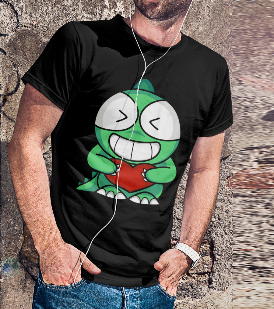 Dinosaur Heart T-Rex Valentine Day Cute Cartoon T-Shirt