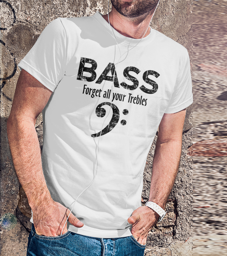 Bass Forget All Your Trebles Vintage Black T-Shirt
