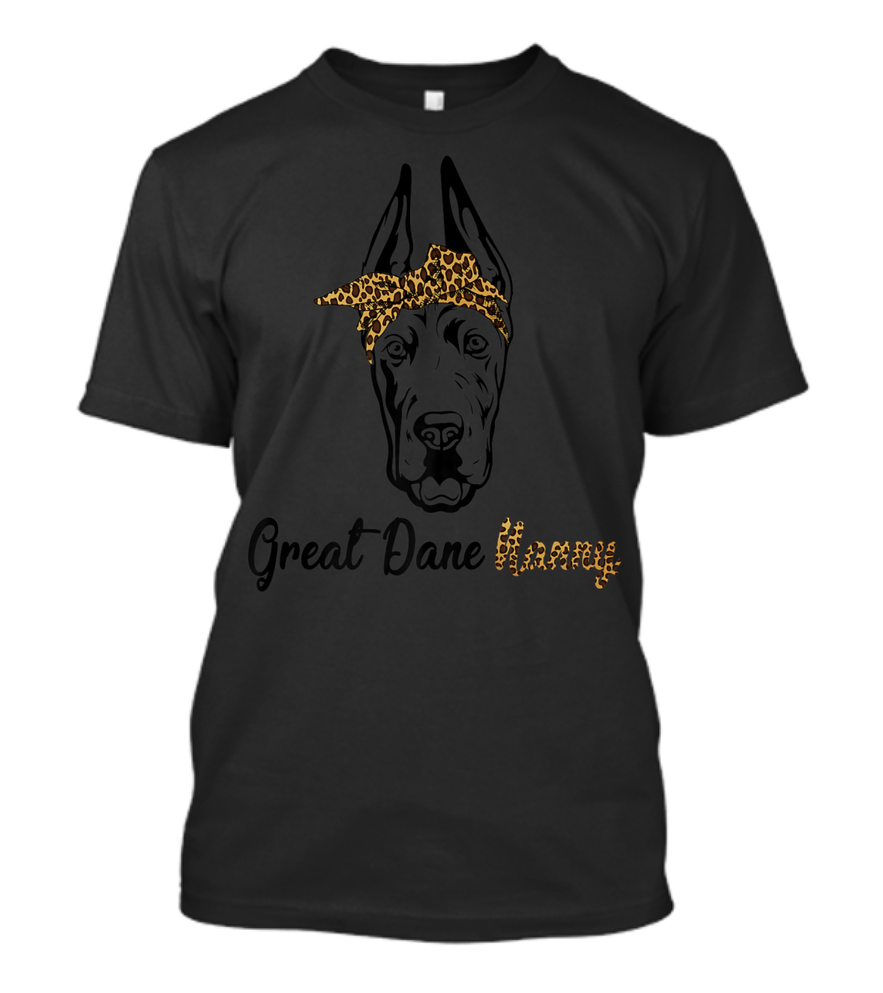 Great Dane Nanny Funny Costume Leopard Bandana T-Shirt