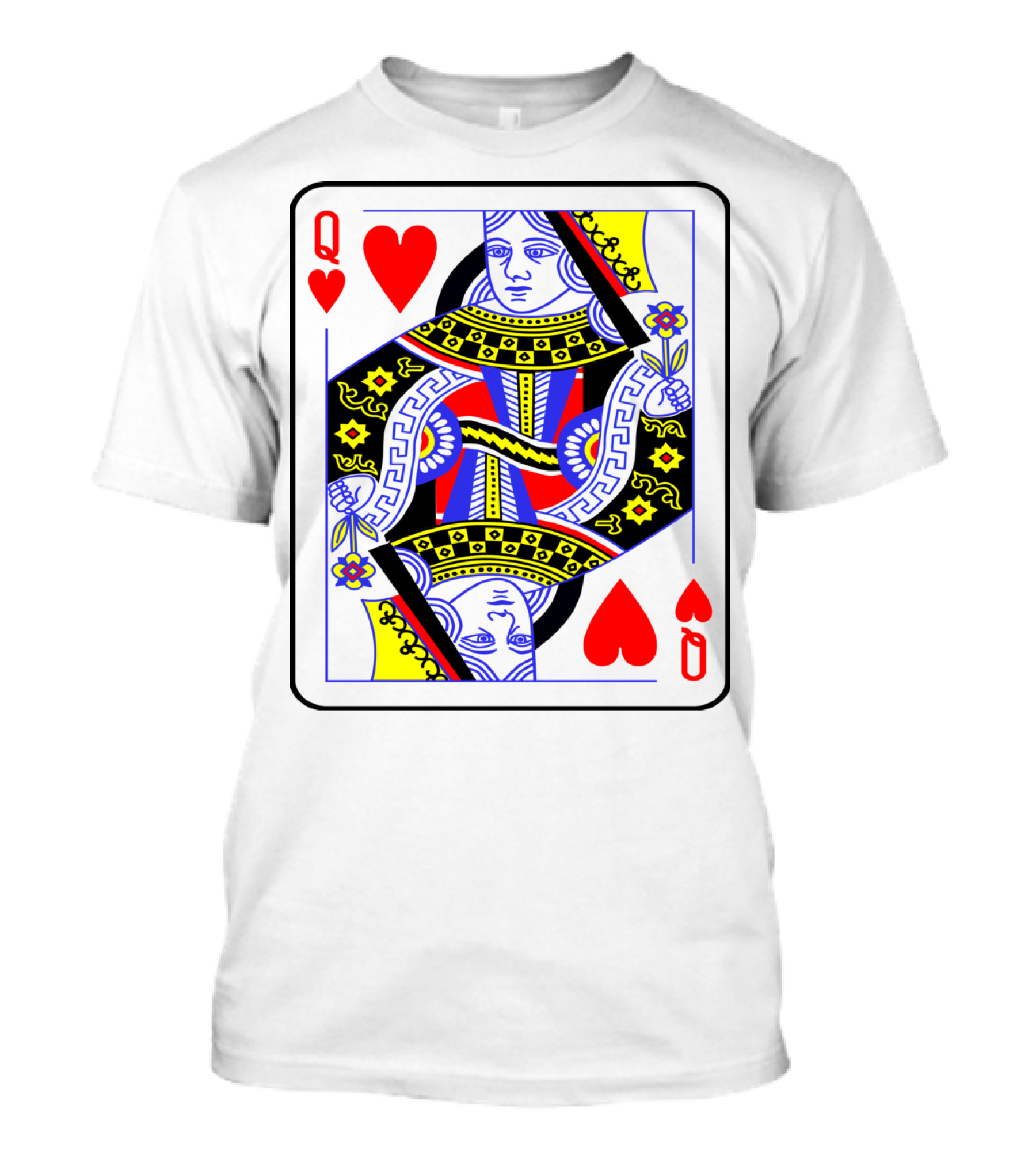 Queen Of Hearts Playing Card Funny Costume Poker T-Shirt