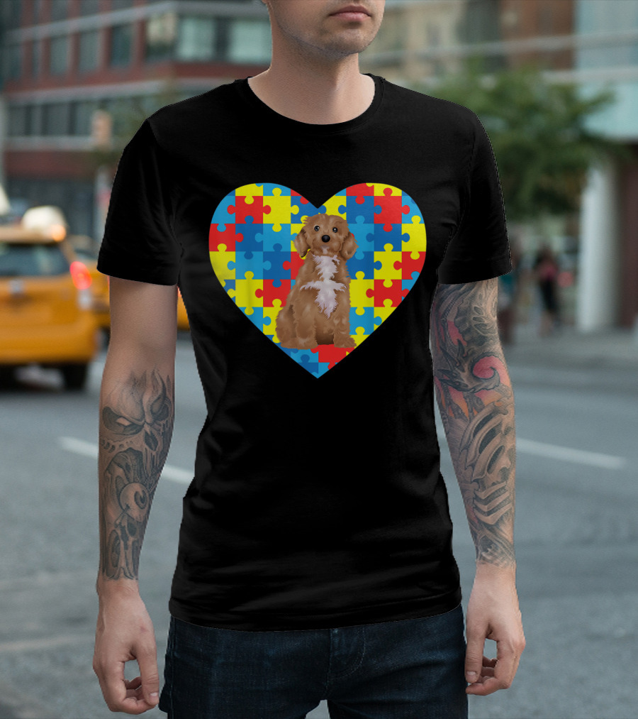 Heart Puzzle Autism Awareness Cockapoo Cute T-Shirt
