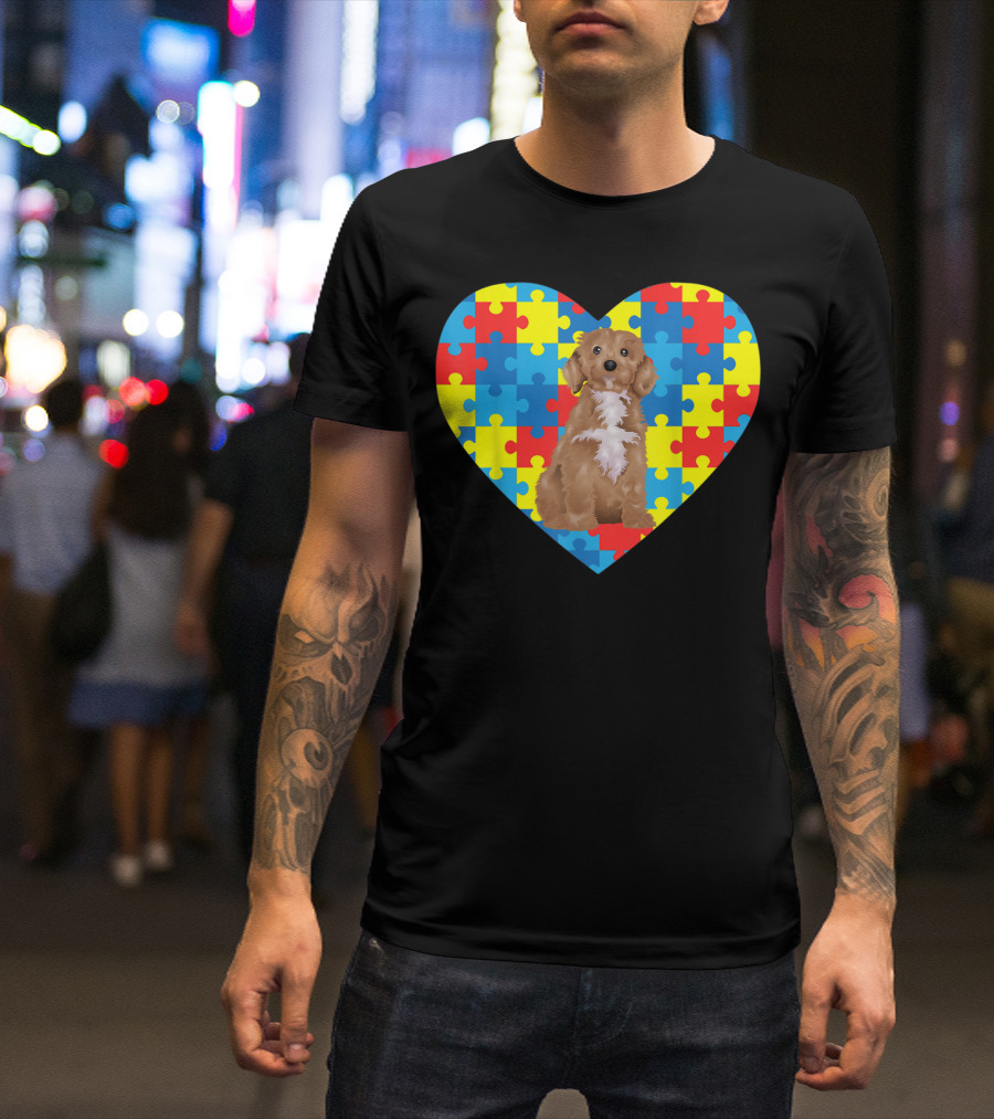Heart Puzzle Autism Awareness Cockapoo Cute T-Shirt