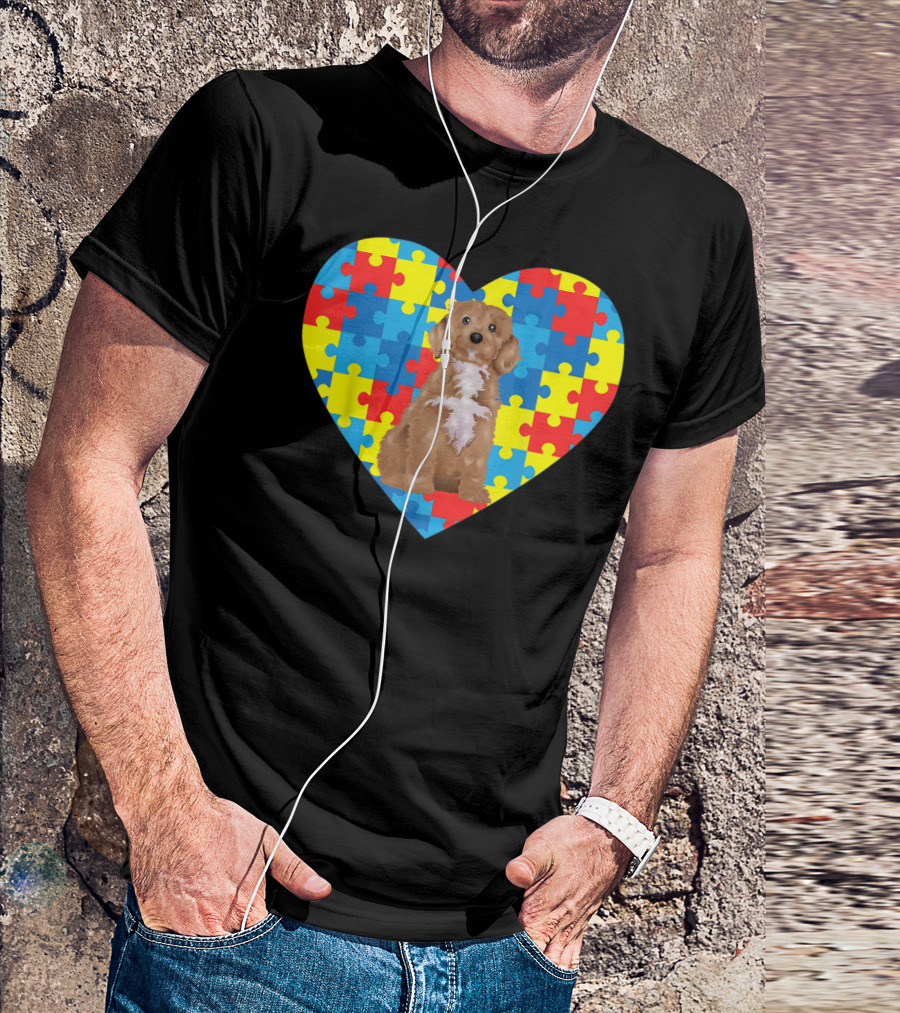 Heart Puzzle Autism Awareness Cockapoo Cute T-Shirt
