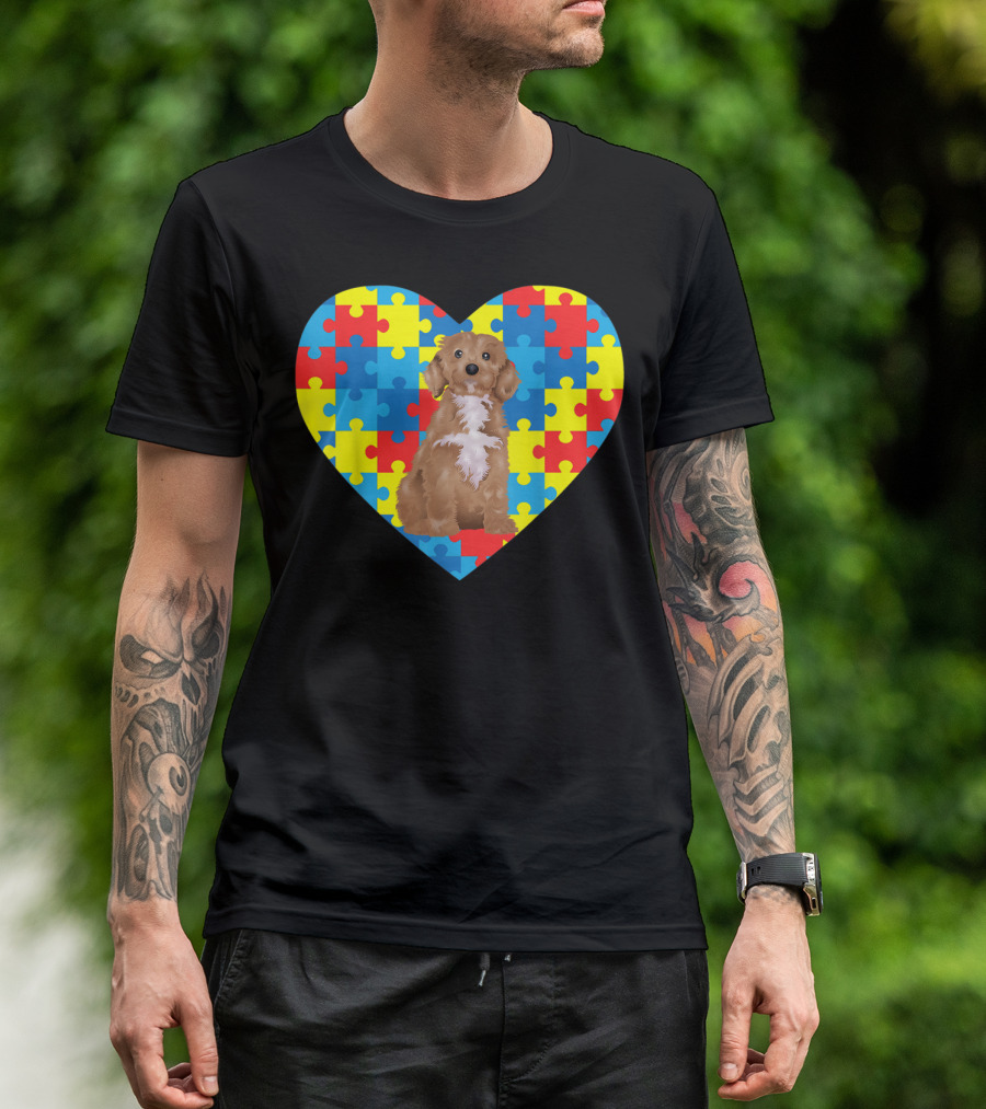 Heart Puzzle Autism Awareness Cockapoo Cute T-Shirt