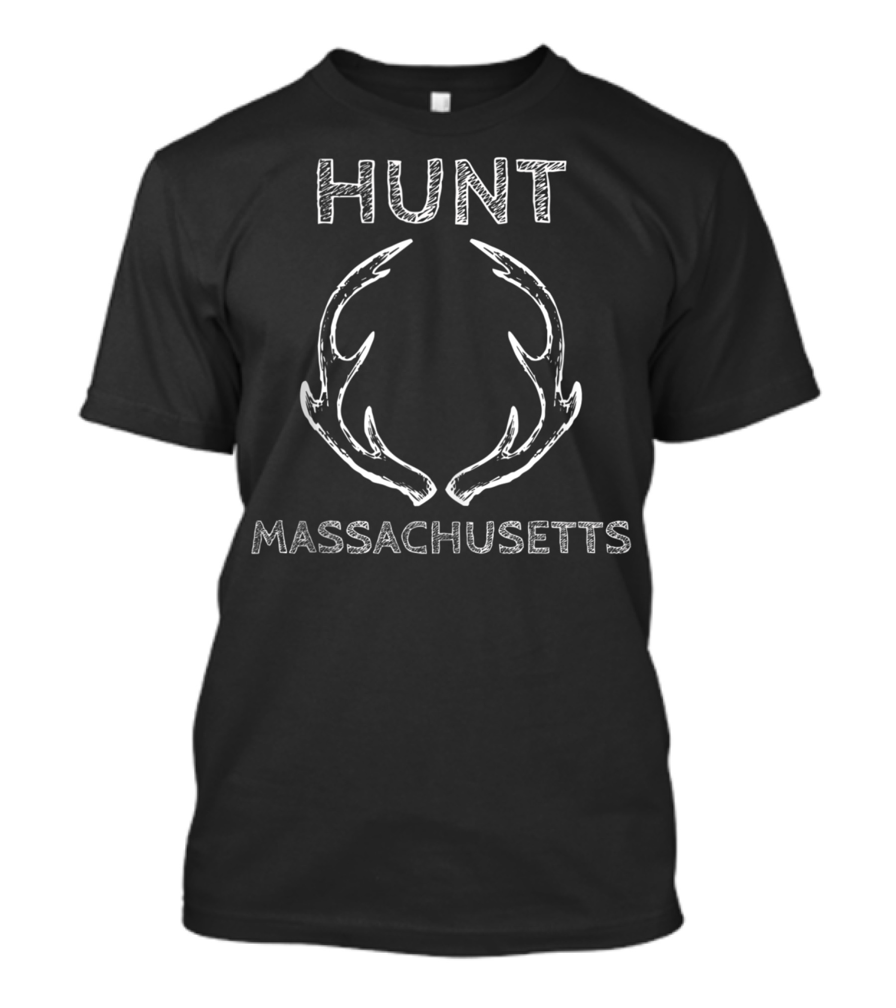 Hunt Massachusetts Deer Antlers T-Shirt
