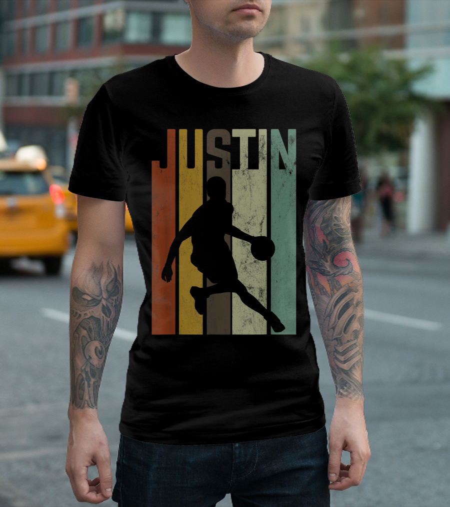 Justin Retro Basketball T-Shirt