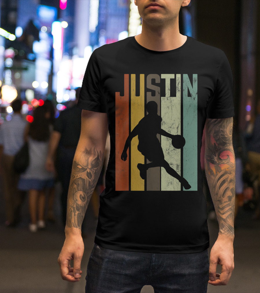 Justin Retro Basketball T-Shirt