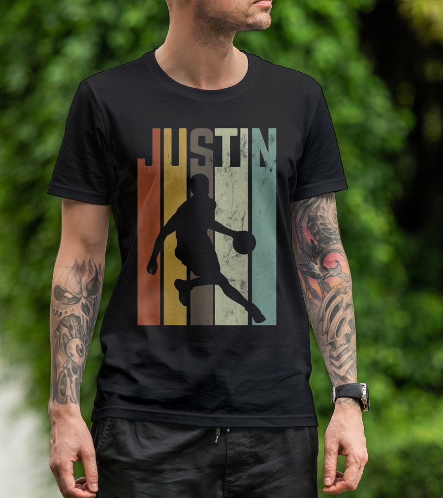 Justin Retro Basketball T-Shirt