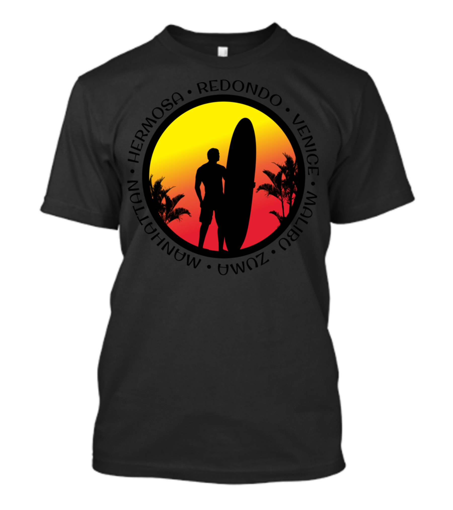 Los Angeles California Surf Fan Surfer Hermosa Redondo Venice Malibu Zuma Manhattan T-Shirt