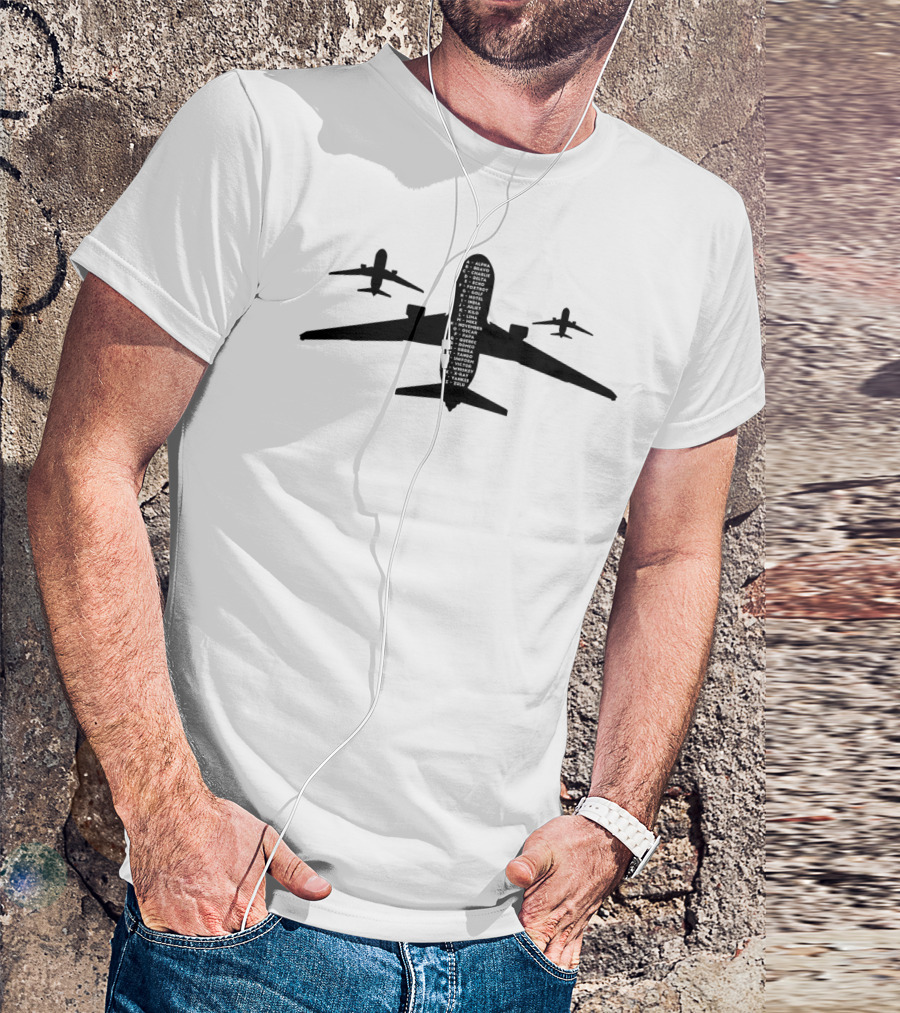 Phonetic Alphabet Plane Silhouette Flight Cadet Aviation T-Shirt