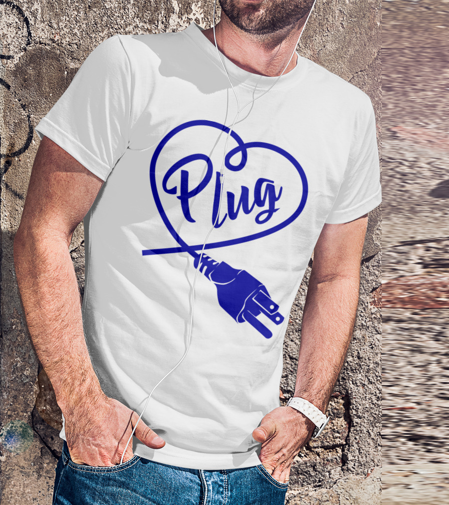 Plug Heart Cool Match Couplet Video Gamer T-Shirt