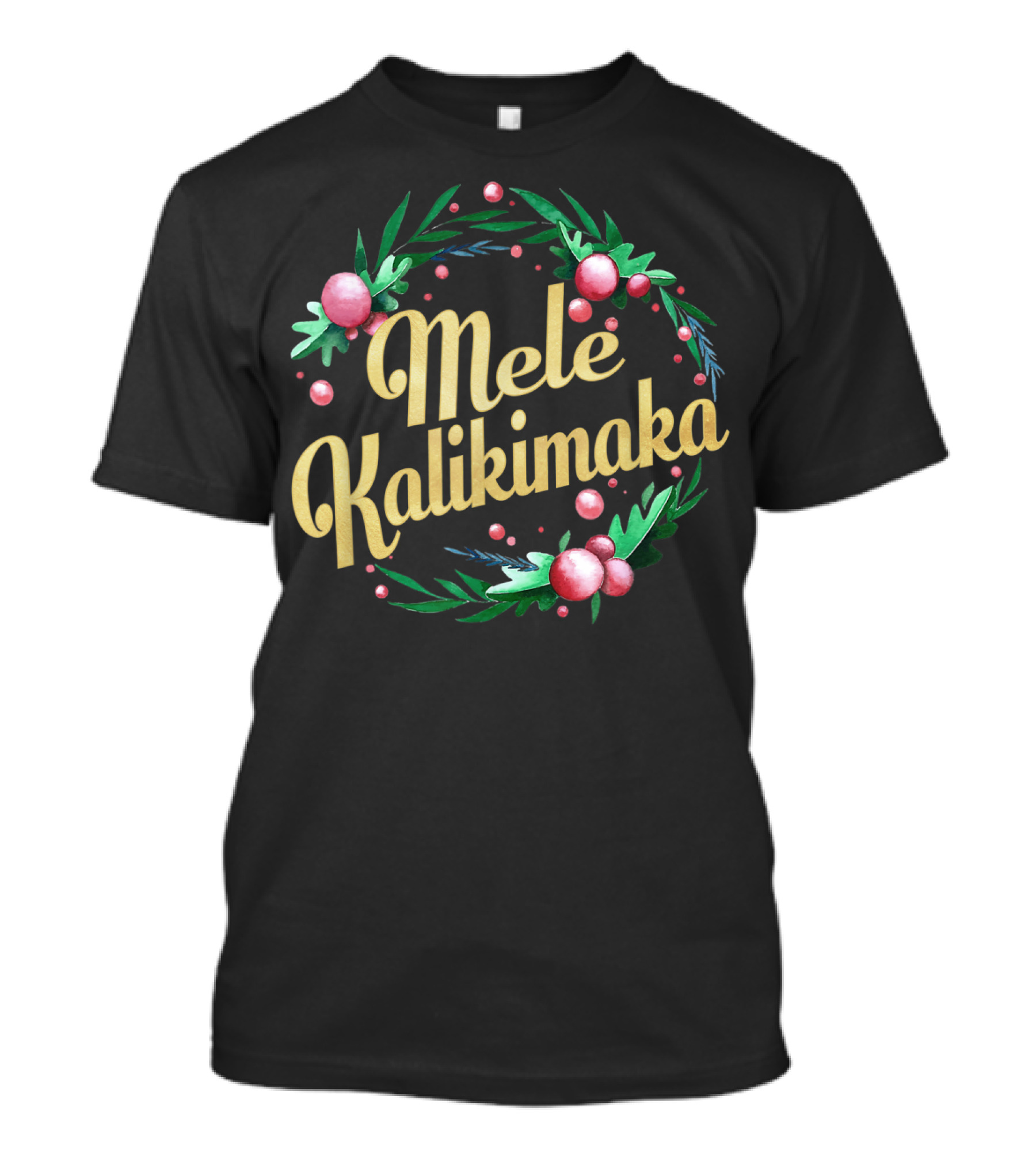 Mele Kalikimaka Classic Hawaiian Merry Wreath T-Shirt