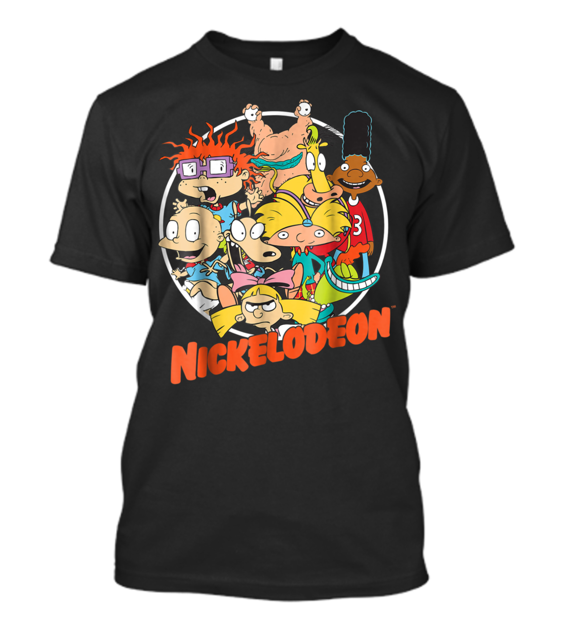 Nickelodeon Classic 90s Characters Rugrats Hey Arnold Gerald Reptar Helga Chuckie T-Shirt