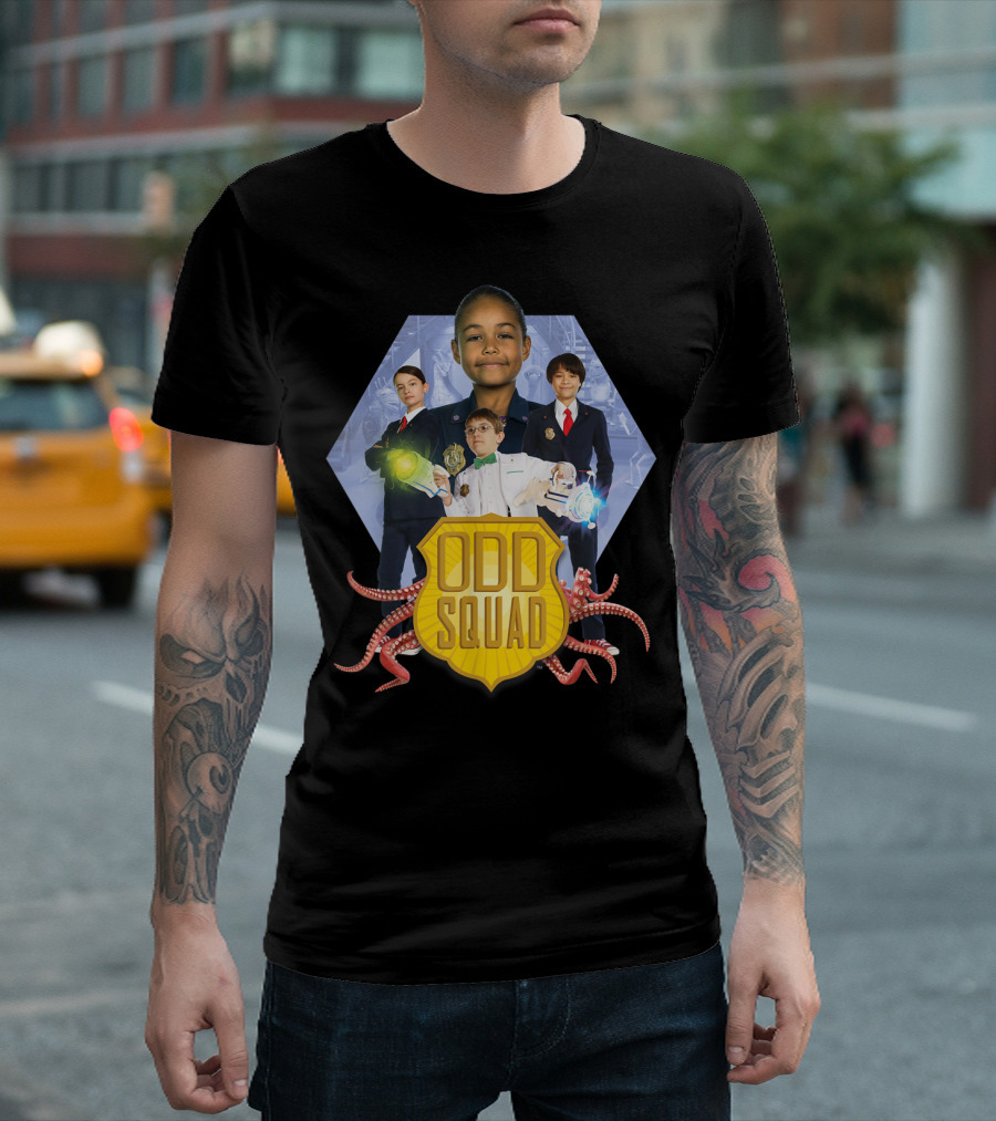 Odd Squad Characters with Tentacles and Badge T-Shirt