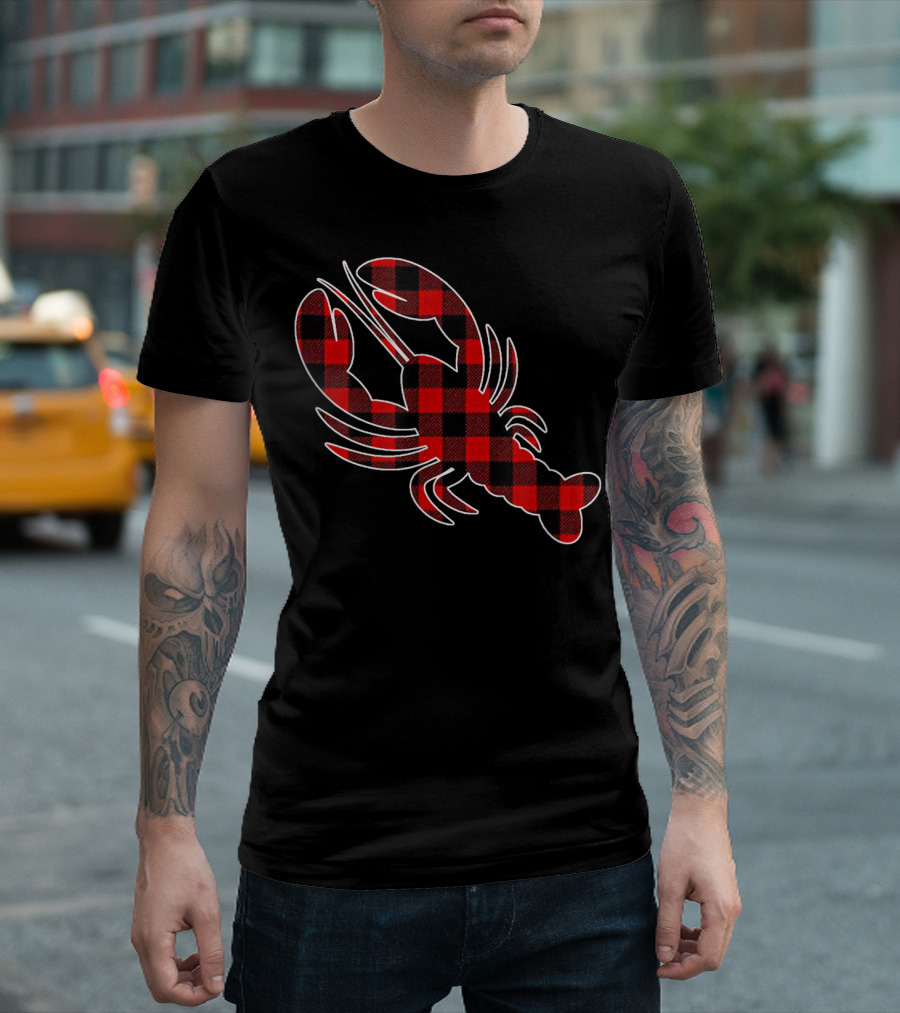 Lobster Red Buffalo Plaid T-Shirt