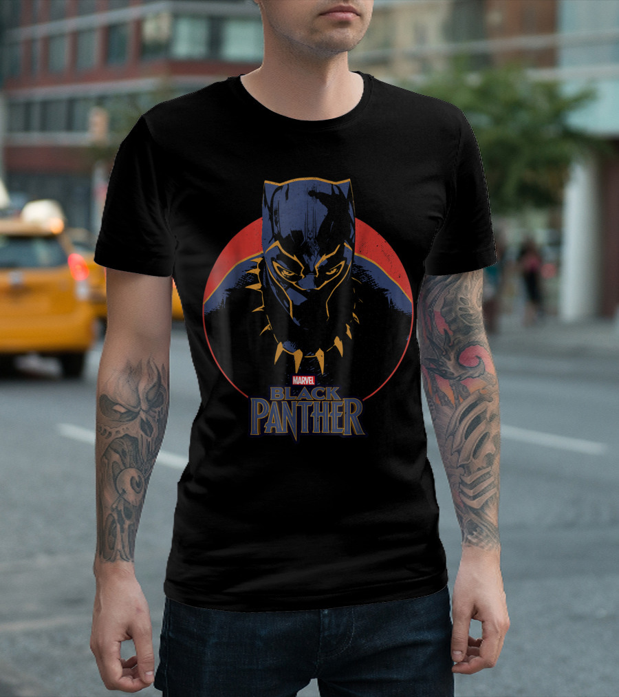 Marvel Black Panther Movie Circle Mask Face T-Shirt