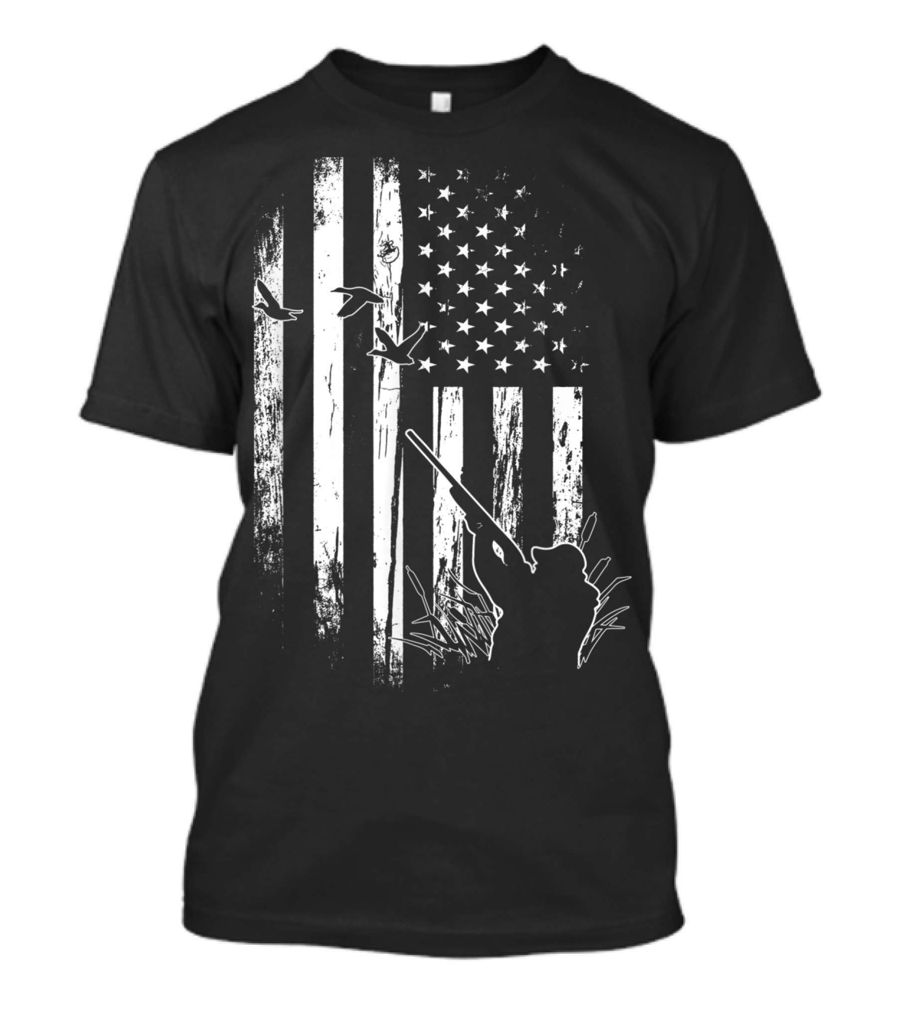 American Flag Duck Hunting USA Hunters T-Shirt