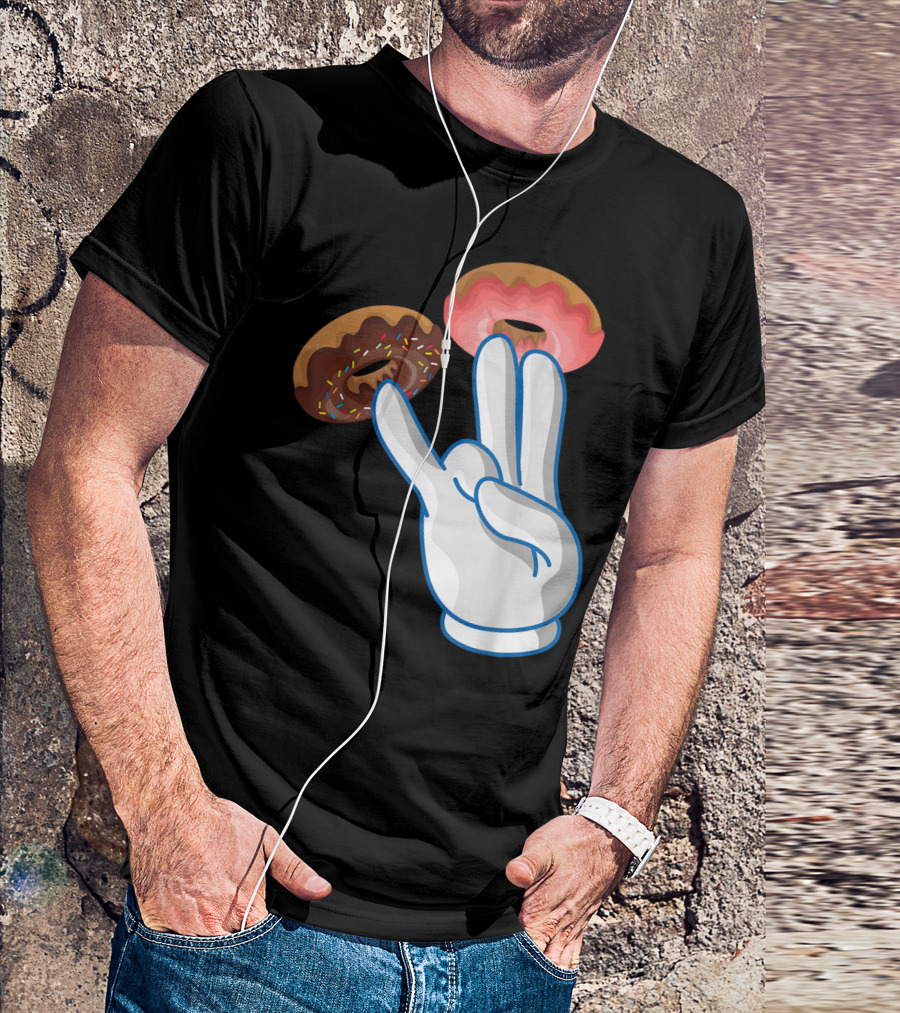 2 In The Pink 1 In The Stink Hand Gesture With Two Sprinkle Donuts Dark Humor T-Shirt