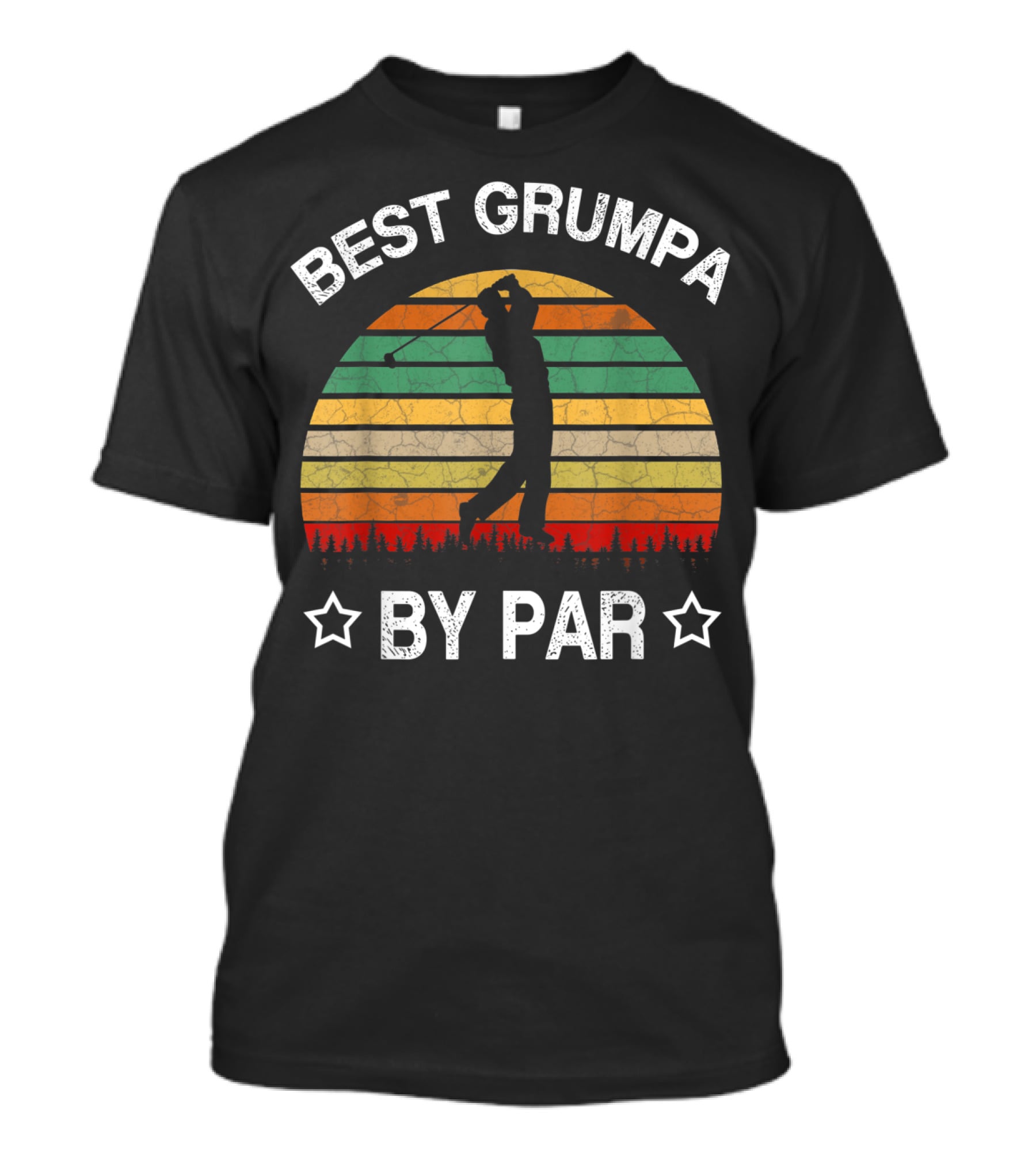 Best Grumpa By Par Golf Vintage Sunset T-Shirt