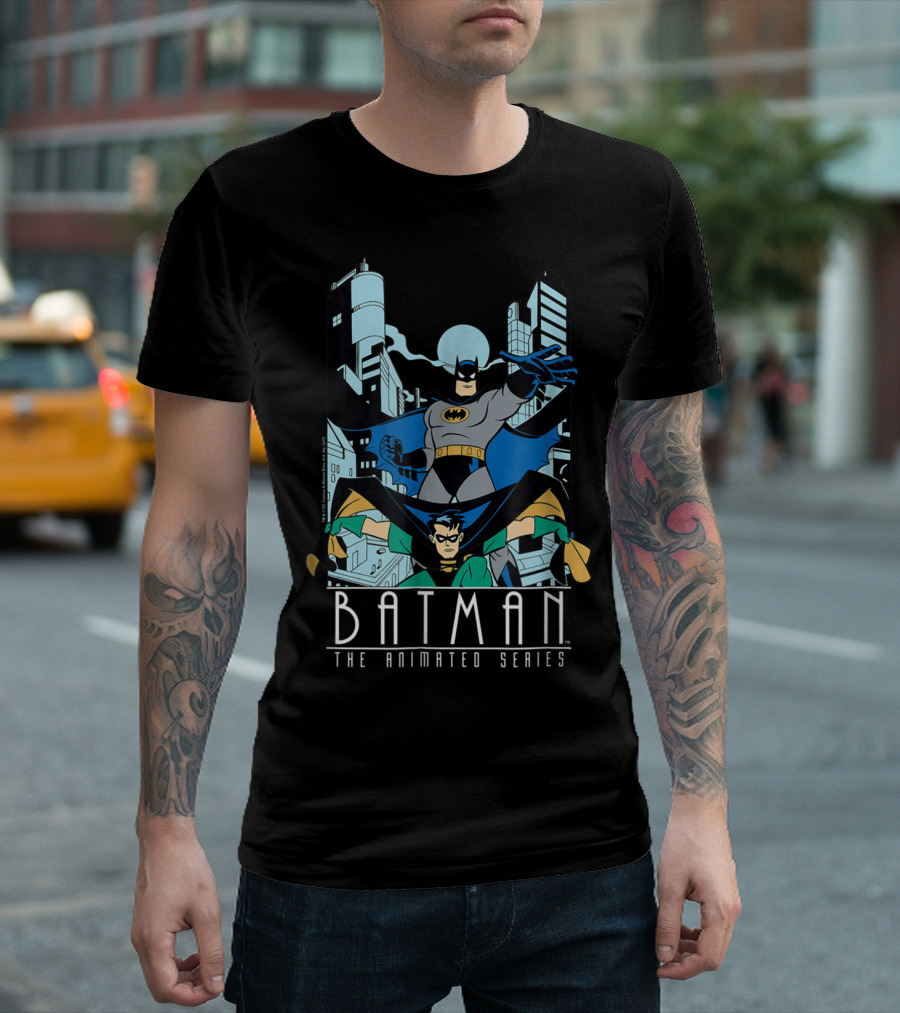 Batman The Animated Series Gotham City Adventure with Batman and Robin T-Shirt