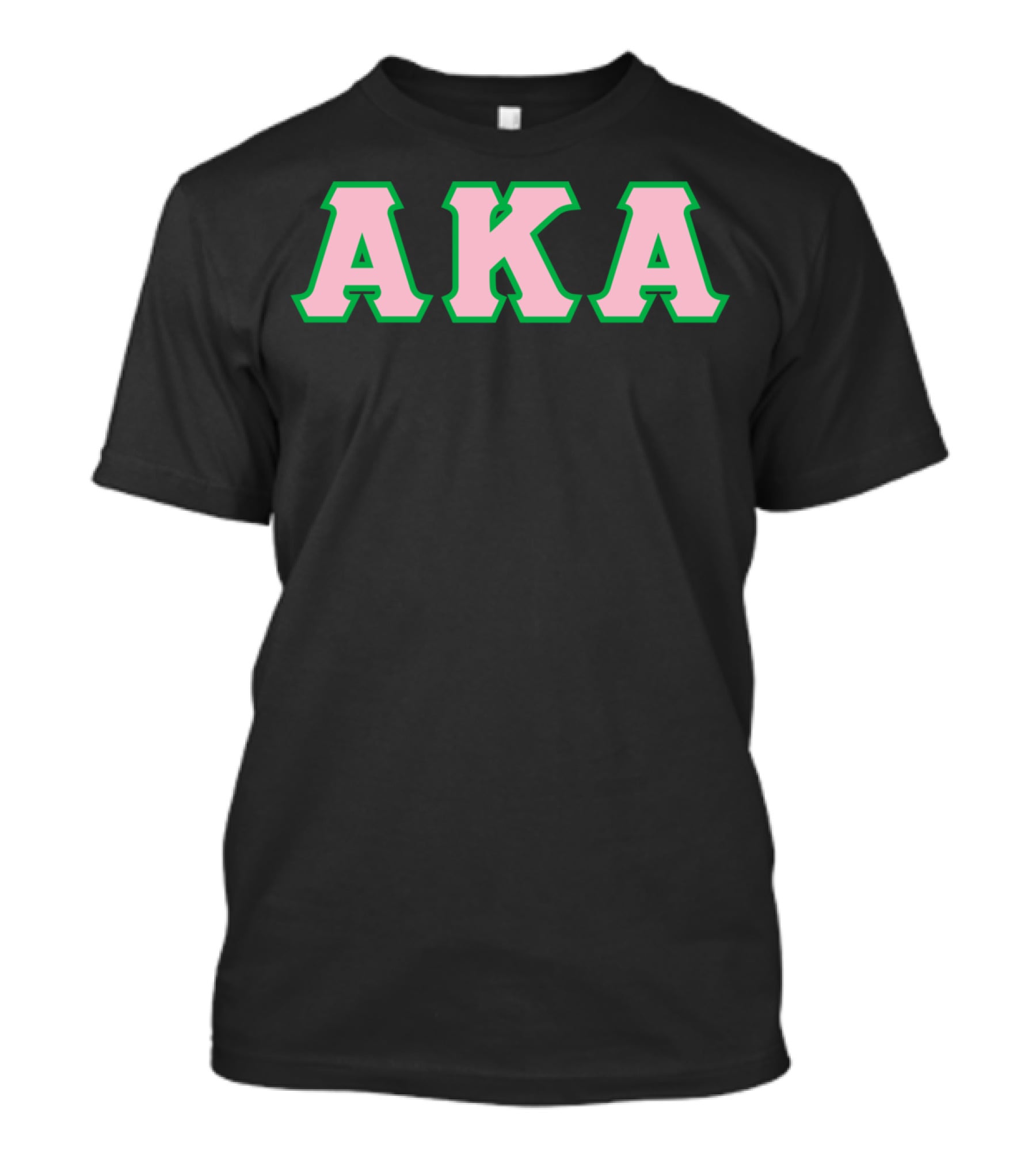 AKA Pink And Green Greek Sorority Letters T-Shirt