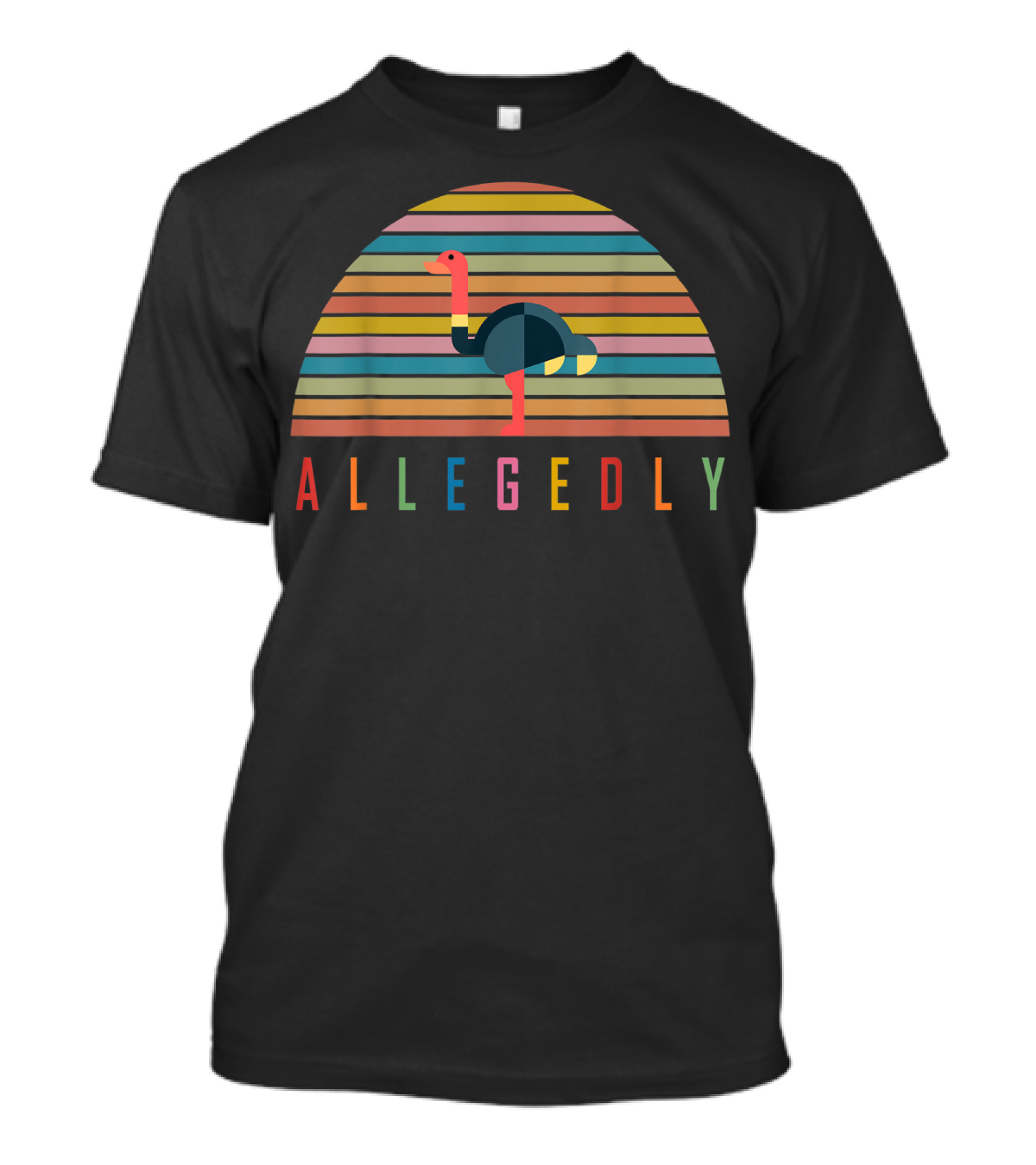 Allegedly Ostrich Retro Stripes T-Shirt