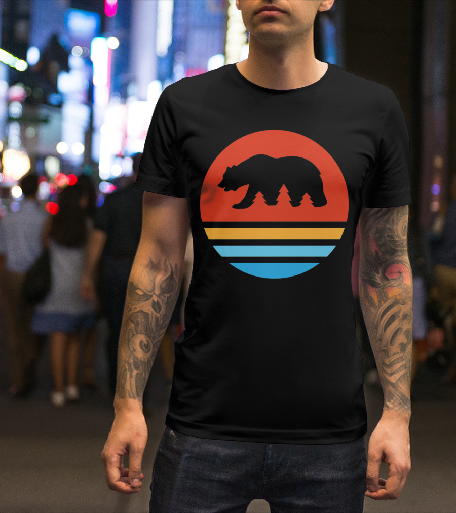 California Bear Sunset Stripes T-Shirt