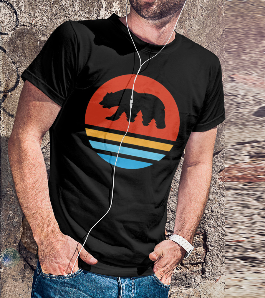 California Bear Sunset Stripes T-Shirt