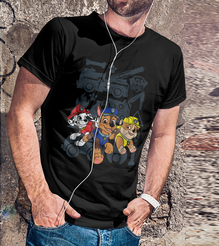 Paw Patrol Chase Marshall Rubble Adventure Vehicles T-Shirt