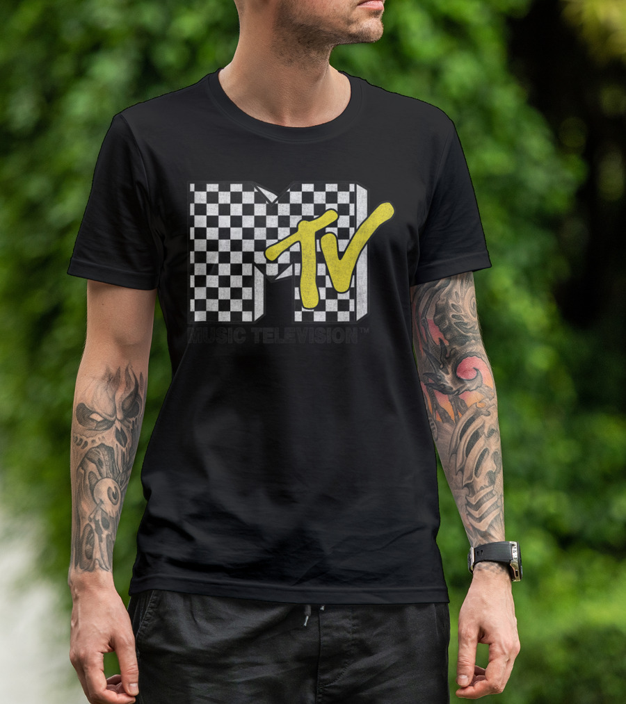 Checkered MTV Music Television Checkerboard T-Shirt