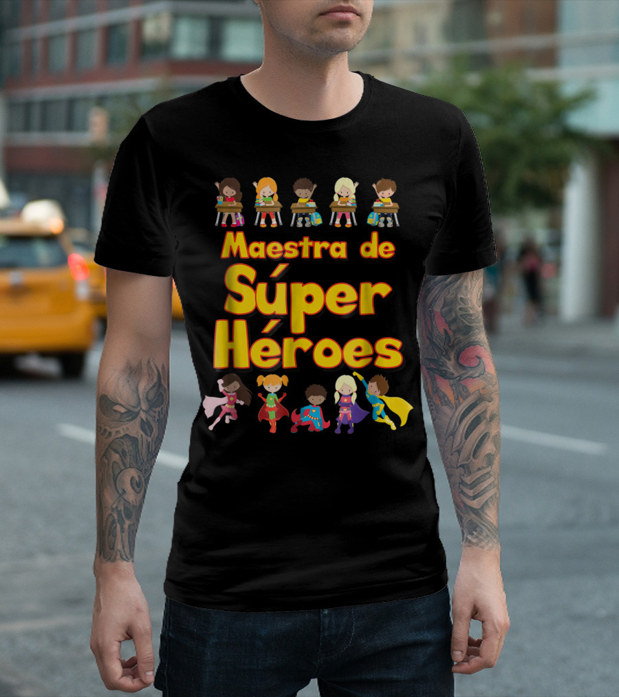 Maestra De Súper Héroes Comic Book Super Hero Student Spanish Teacher T-Shirt