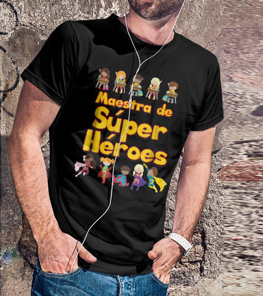 Maestra De Súper Héroes Comic Book Super Hero Student Spanish Teacher T-Shirt