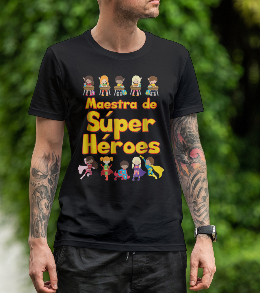 Maestra De Súper Héroes Comic Book Super Hero Student Spanish Teacher T-Shirt